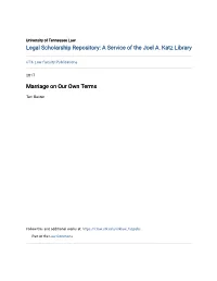 Marriage on Our Own Terms