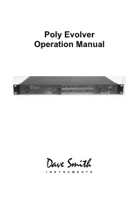 Poly Evolver Operation Manual
