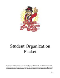 Student Organization Packet