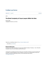 The Moral Complexity of Cause Lawyers Within the State