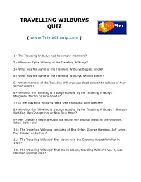 Travelling Wilburys Quiz