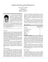 TURBINE PROTECTION SYSTEM PERFORMANCE by Margaret C