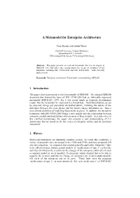 A Metamodel for Enterprise Architecture