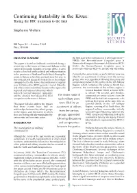 Continuing Instability in the Kivus: Testing the DRC Transition to the Limit