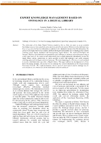 Expert Knowledge Management Based on Ontology in a Digital Library