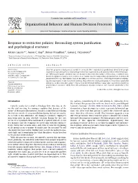 Reconciling System Justification and Psychological Reactance