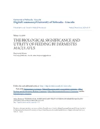 THE BIOLOGICAL SIGNIFICANCE and UTILITY of FEEDING by &lt;I