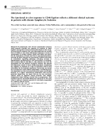 The Functional in Vitro Response to CD40 Ligation Reflects a Different