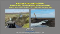 Alternative Monitoring Approaches for Large Bay-Delta Estuarine Wetland Restoration Projects Adapting to Uncertainty Or Novelty During Accelerated Climate Change