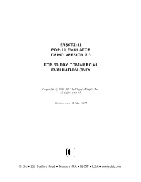 Ersatz-11 Demo V7.3 Documentation