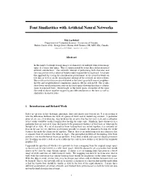 Font Similarities with Artificial Neural Networks