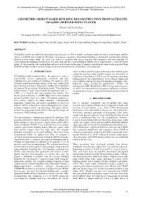 Geometric Object Based Building Reconstruction from Satellite Imagery Derived Point Clouds