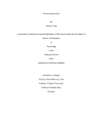 Human Echolocation by Santani Teng a Dissertation Submitted in Partial