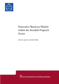Innovative Business Models Within the Swedish Proptech Sector