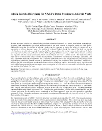 Moon Search Algorithms for NASA's Dawn Mission to Asteroid Vesta