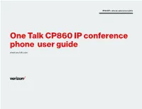 One Talk CP860 IP Conference Phone User Guide Contents