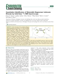 Quantitative Identification of Metastable Magnesium Carbonate