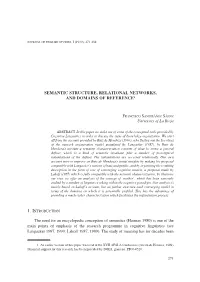 Semantic Structure, Relational Networks, and Domains of Reference1