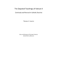 The Disputed Teachings of Vatican II