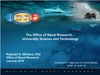 The Office of Naval Research – University Science and Technology