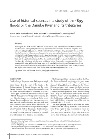 Use of Historical Sources in a Study of the 1895 Floods on the Danube River and Its Tributaries