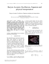 Baryon Acoustic Oscillations. Equation and Physical Interpretation