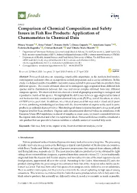 Comparison of Chemical Composition and Safety Issues in Fish Roe Products: Application of Chemometrics to Chemical Data