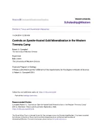 Controls on Syenite-Hosted Gold Mineralization in the Western Timmins Camp