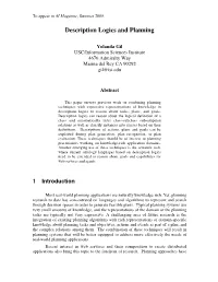 Description Logics and Planning