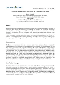 Geographical and Economic Influences on the Colonisation of the Banat