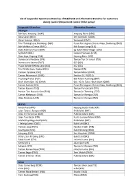 List of Suspended Operations Branches of HLB/HLISB and Alternative Branches for Customers During Covid-19 Movement Control Order Period