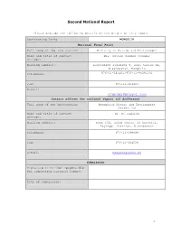 MONGOLIA National Focal Point Full Name of the Institution: Ministry of Nature and Environment Name and Title of Contact Mrs