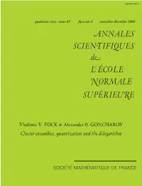 NNALES SCIEN IFIQUES SUPÉRIEU E D L ÉCOLE ORMALE