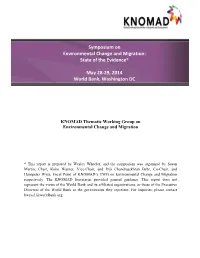Report on Symposium Proceedings: KNOMAD Thematic Working Group on Environmental Change and Migration