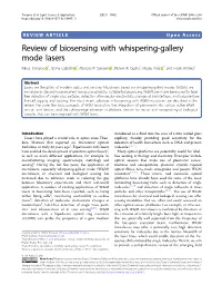 Review of Biosensing with Whispering-Gallery Mode Lasers Nikita Toropov 1, Gema Cabello 1, Mariana P