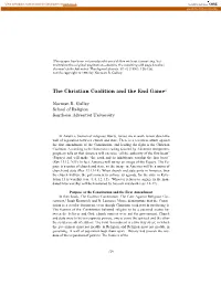 The Christian Coalition and the End Game1