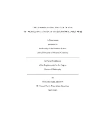 The Professionalization of the Southern Baptist Press