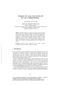 'Design for All' Versus 'One-Size-Fits-All': the Case Of