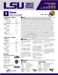 Game 5 Notes Vs. Towson.Indd