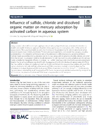 Influence of Sulfide, Chloride and Dissolved Organic Matter On