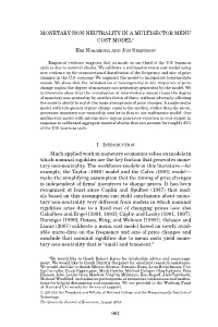 Monetary Non-Neutrality in a Multisector Menu Cost Model∗