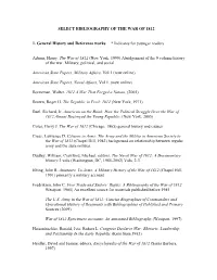 Select Biblography of the War of 1812 (Pdf)