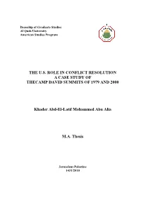 The Us Role in Conflict Resolution a Case Study Of