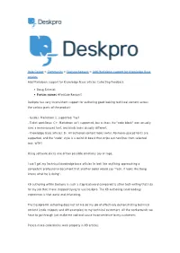 Add Markdown Support for Knowledge Base Articles Add Markdown Support for Knowledge Base Articles Collecting Feedback