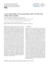 Best Representative Value” for Daily Total Column Ozone Reporting