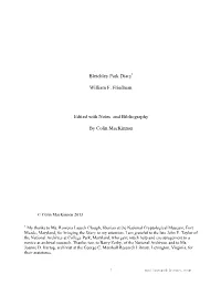 Bletchley Park Diary1 William F. Friedman Edited with Notes And