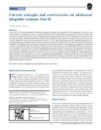 Current Concepts and Controversies on Adolescent Idiopathic Scoliosis: Part II