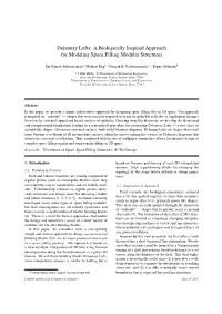 Delaunay Lofts: a Biologically Inspired Approach for Modeling Space Filling Modular Structures