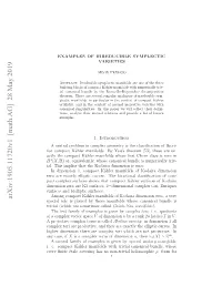 EXAMPLES of IRREDUCIBLE SYMPLECTIC VARIETIES 3 Surface (Product of Two Elliptic Curves) by the Free Action of a ﬁnite Abelian Group