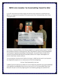 Go Snowmobiling’ Award for 2012